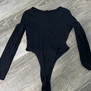 Black V- Neck bodysuit